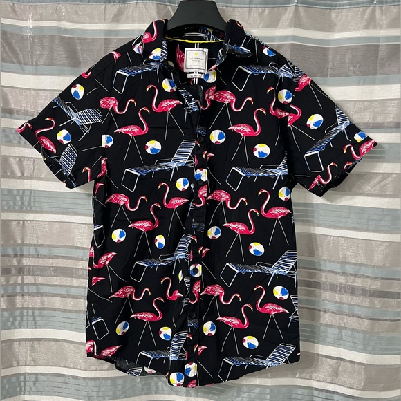 Cactus Man Other - Cactus Man Ricky Singh Flamingo Print Black Button Up Shirt